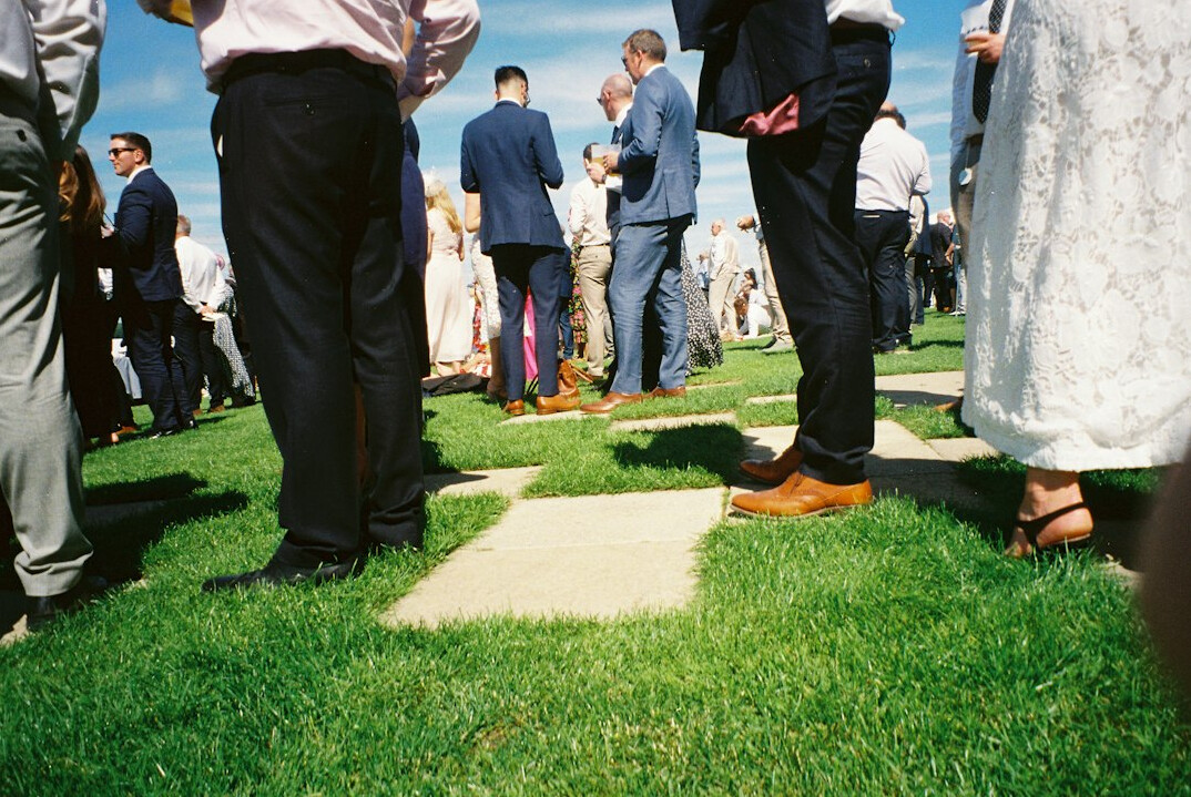 Professionals networking during a break at a business event